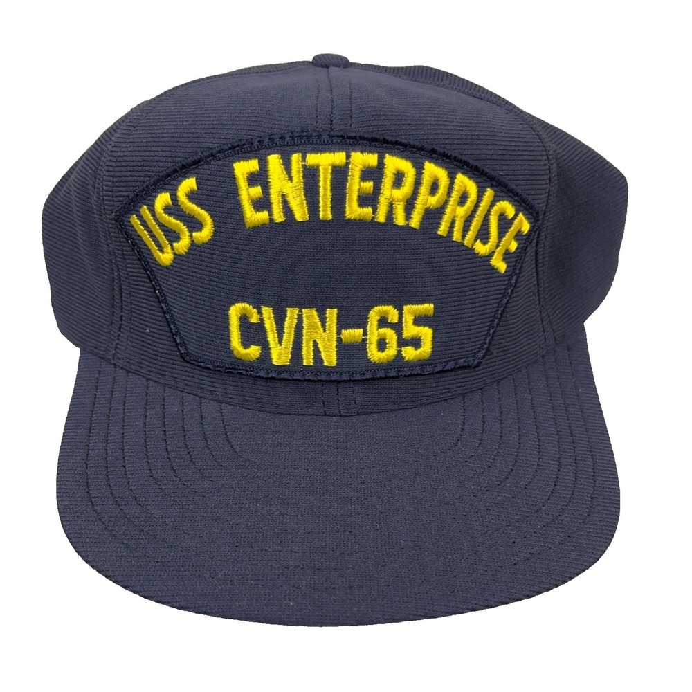 Vintage USS Enterprise CVN-65 Hat Cap Snapback US Navy Military Veteran Patch BM